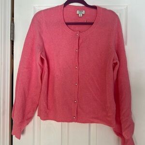 J.Crew super soft pink cardigan with pearl button details